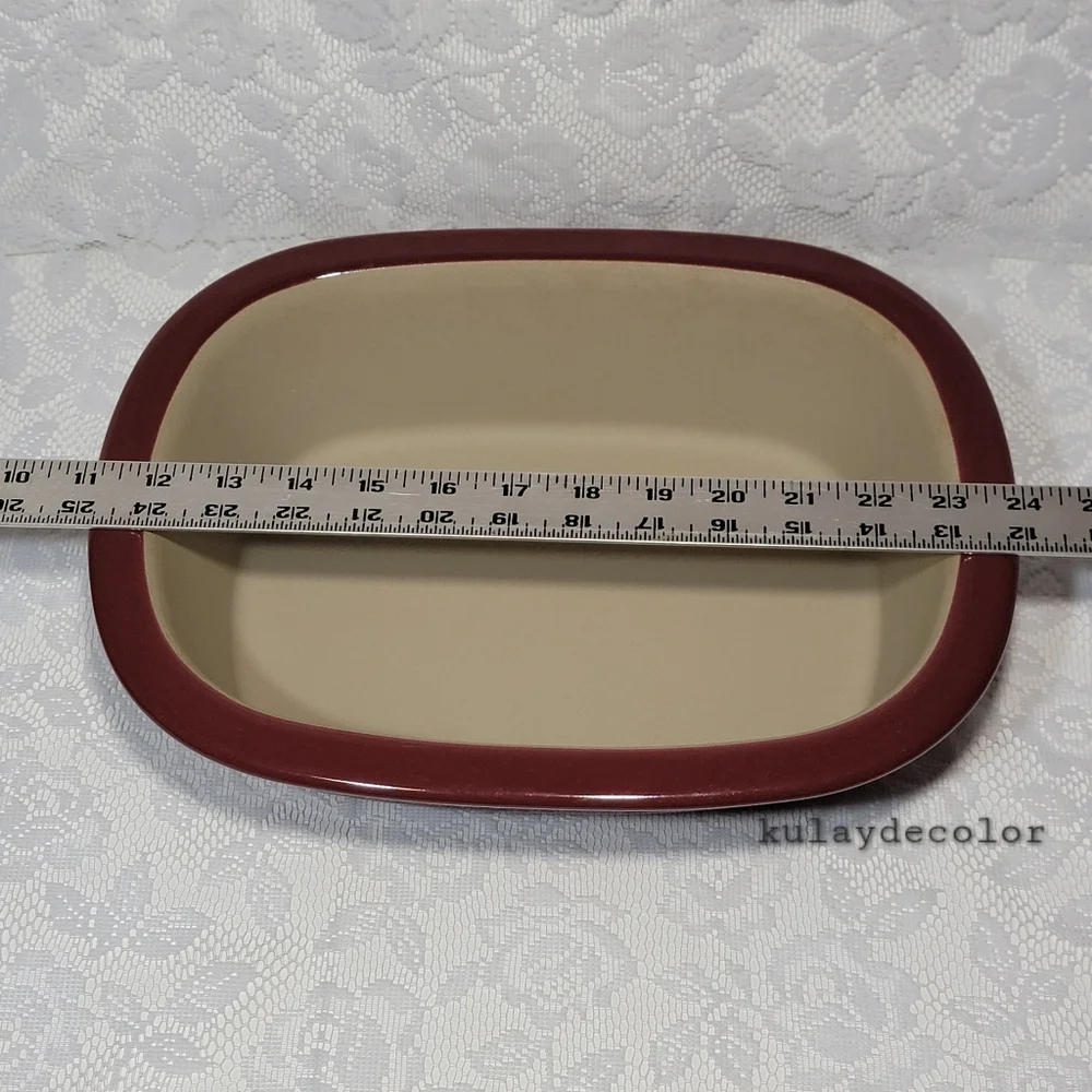 Pampered Chef 3.1 Qt Covered Stoneware Casserole Baking Dish Maroon Burgundy